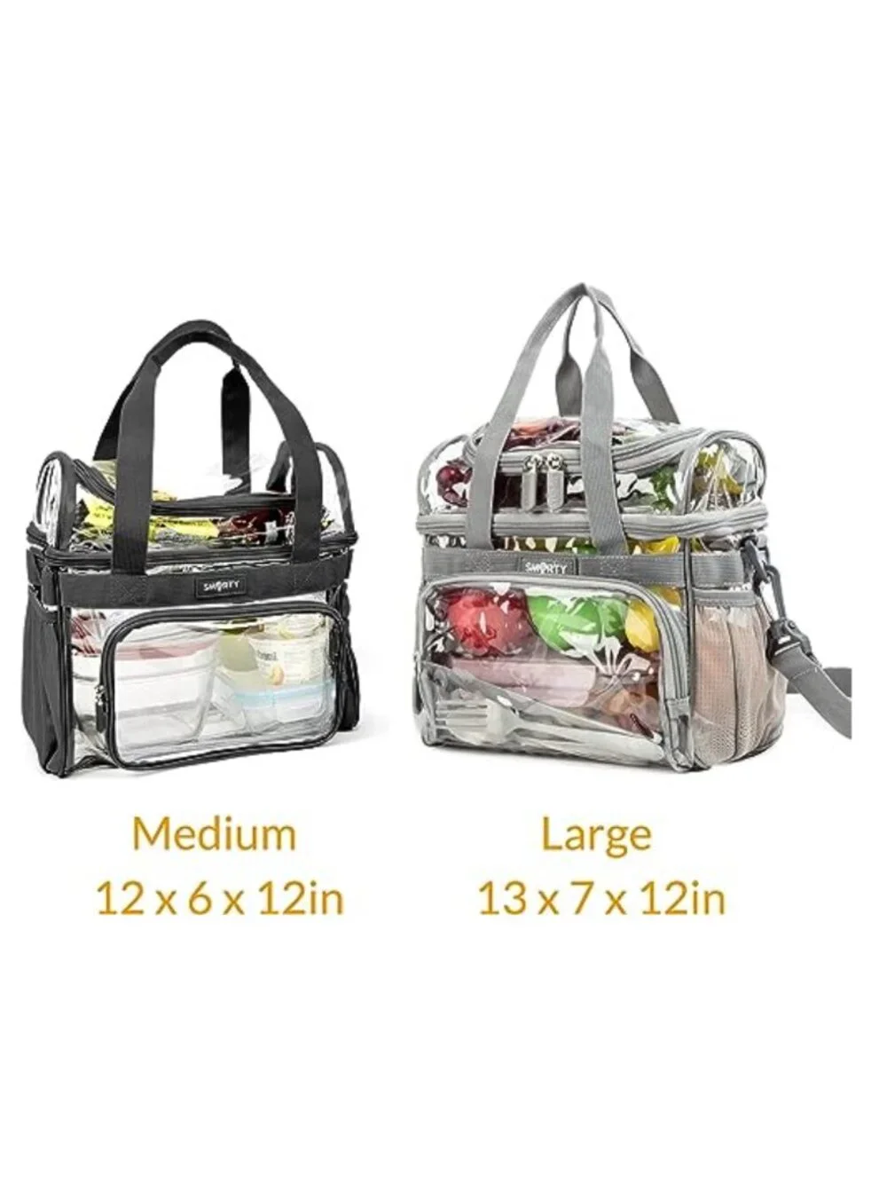 Heavy Duty Clear Lunch Tote Stadium Bag Crossbody Travel Makeup Cosmetic Box